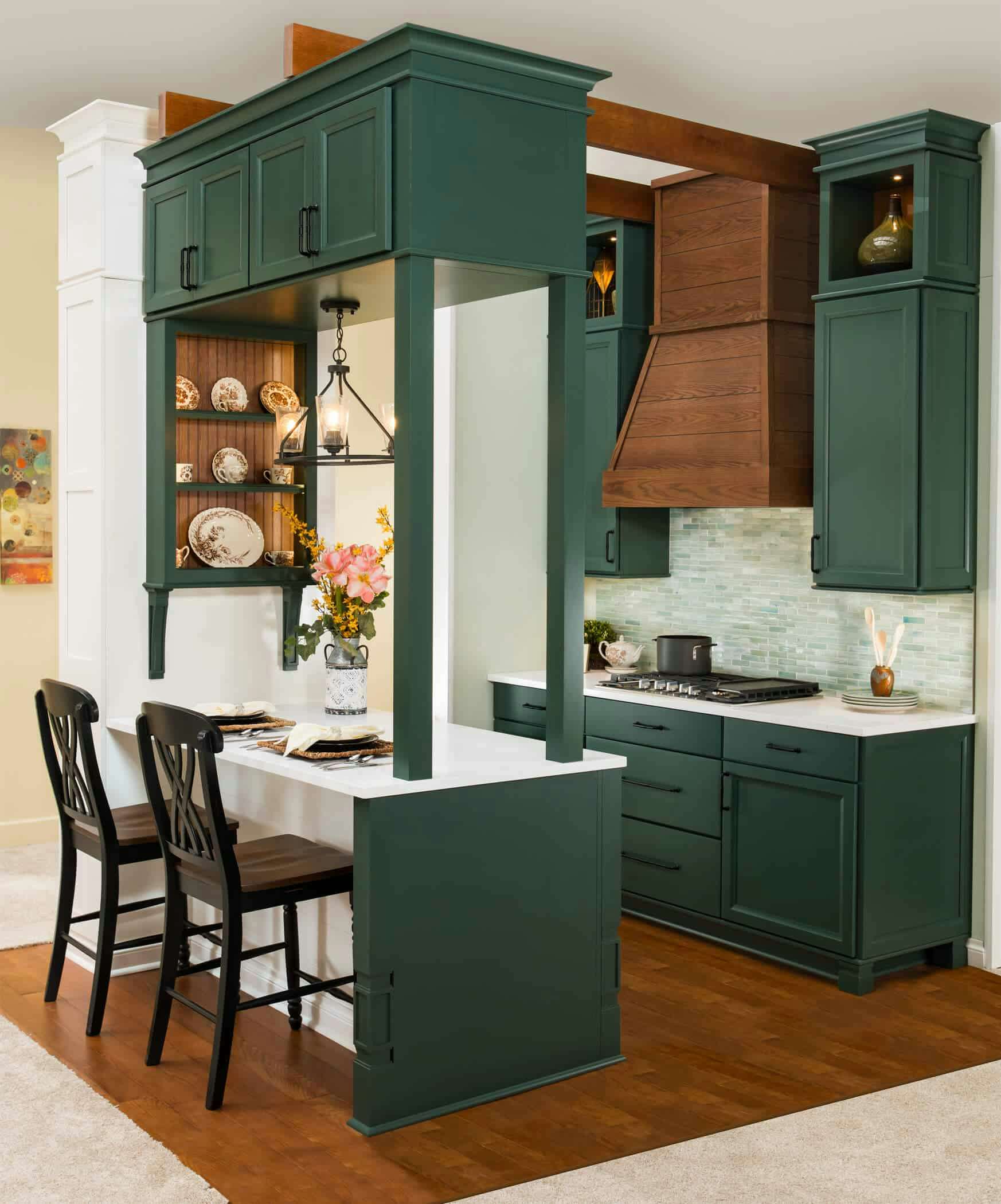 Green Kitchen Cabinets - Wellborn Cabinet